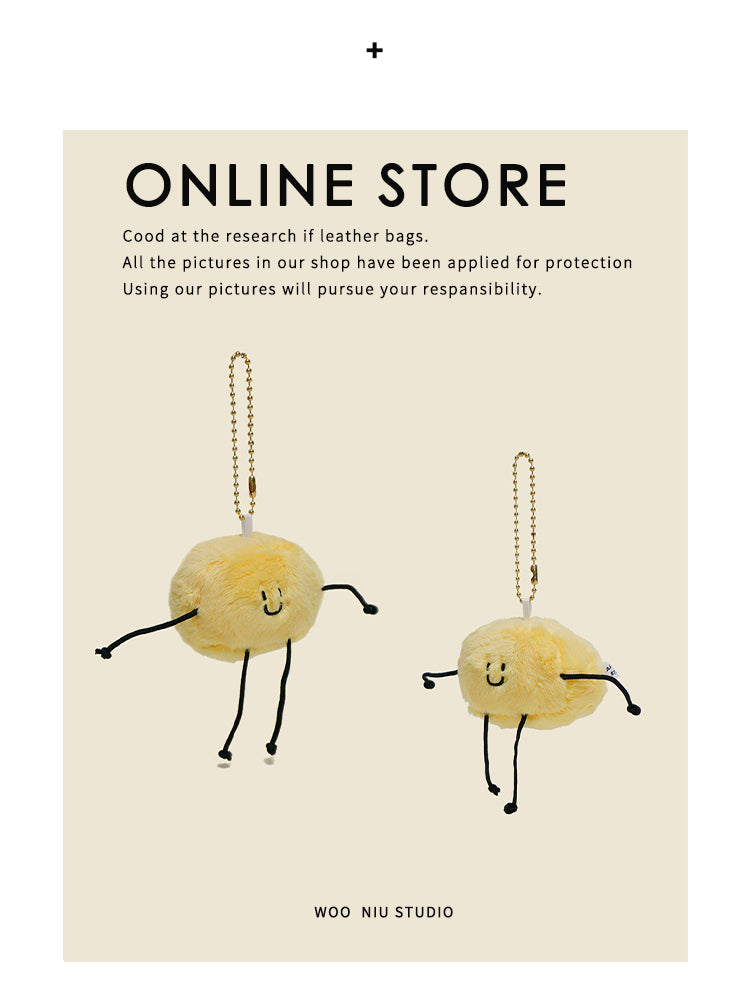 WOONIU Kawaii Plush Butter Man Charm - wooniu Plush Charm - cute bag charm plush keychain for backpack