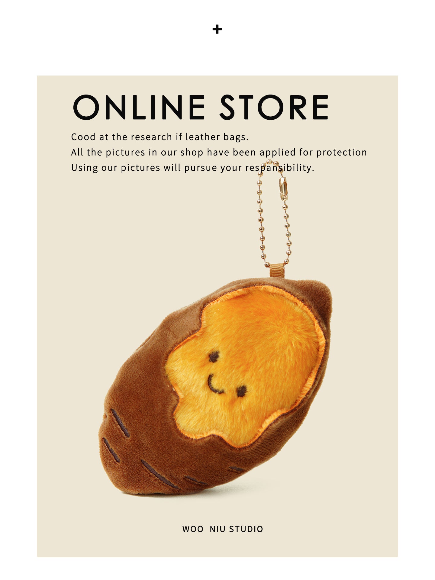 WOONIU Plush Winter Cartoon Sweet Potato Keychain Creative Cute Keyring For Women Exquisite Charm - giftable hanging charm
