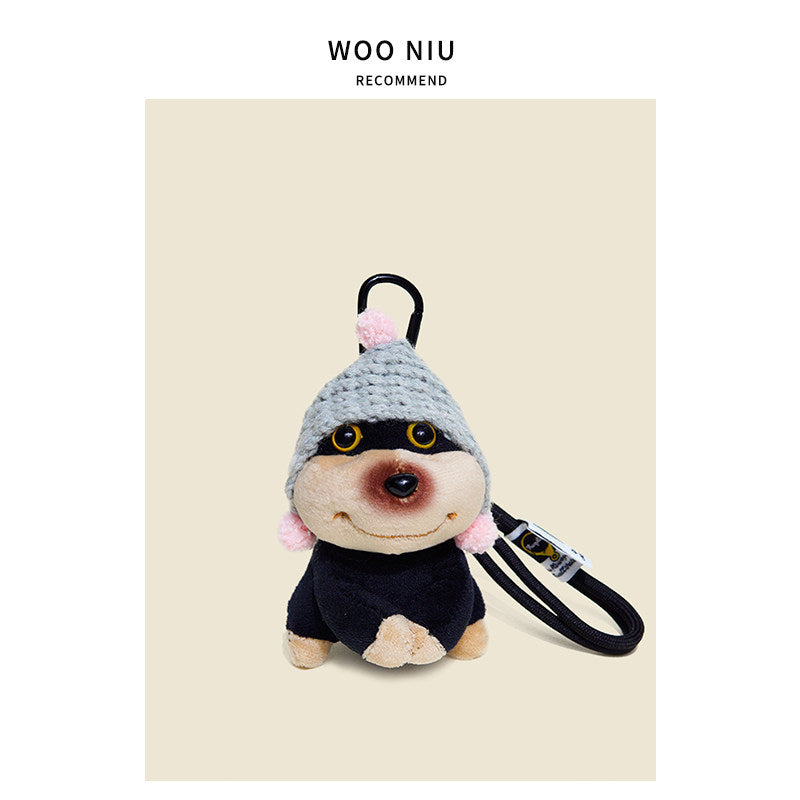 WOONIU Original Bee Puppy Bag Pendant For Women, Plush Toy Keychain, Backpack And Schoolbag Decoration, Small Doll - giftable hanging charm
