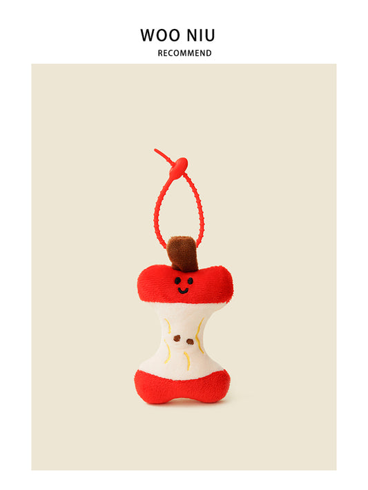 WOONIU Creative Apple Core Plush Charm - cute plush bag charm