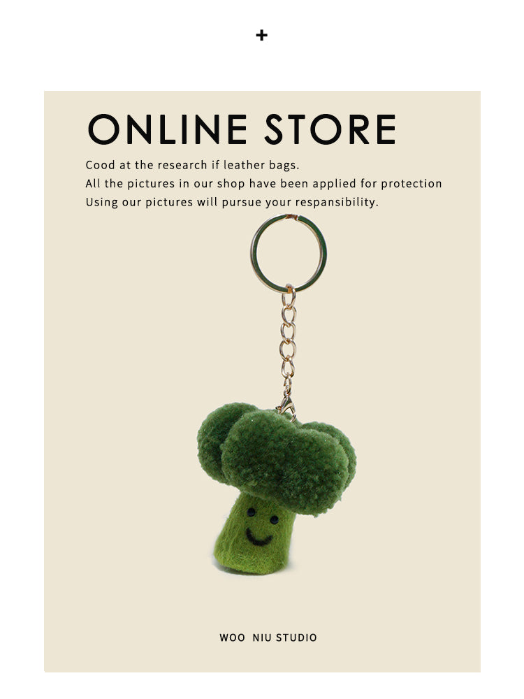 WOONIU Creative Broccoli Charm, Fresh Green Niche Doll Keychain For Women, Exquisite And High End Bag Accessory, Trendy - giftable hanging charm