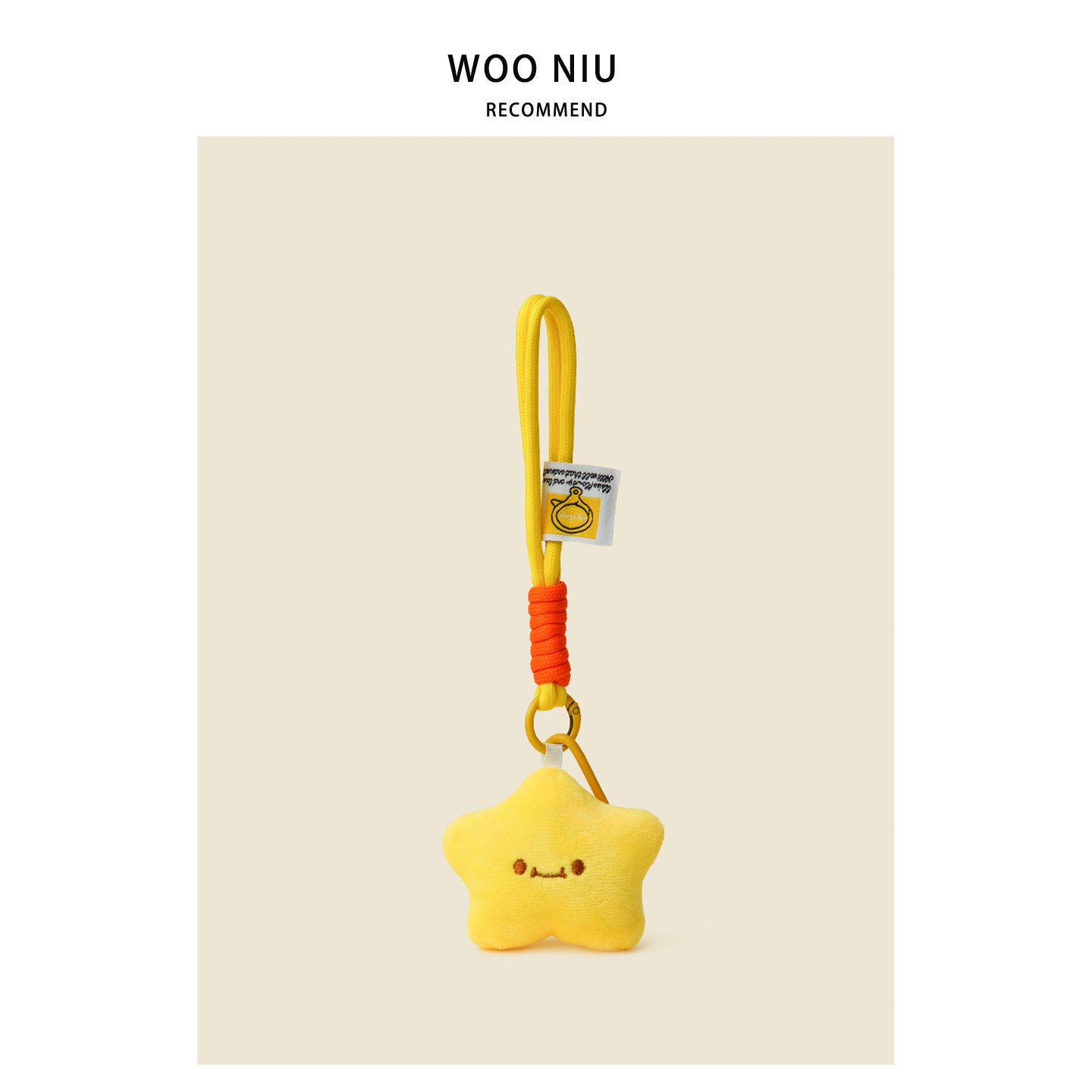 WOONIU Cute Star Plush Toy Pendant, Small Stuffed Car Keychain, Backpack Pendant, Couple's Backpack Decoration - giftable hanging charm