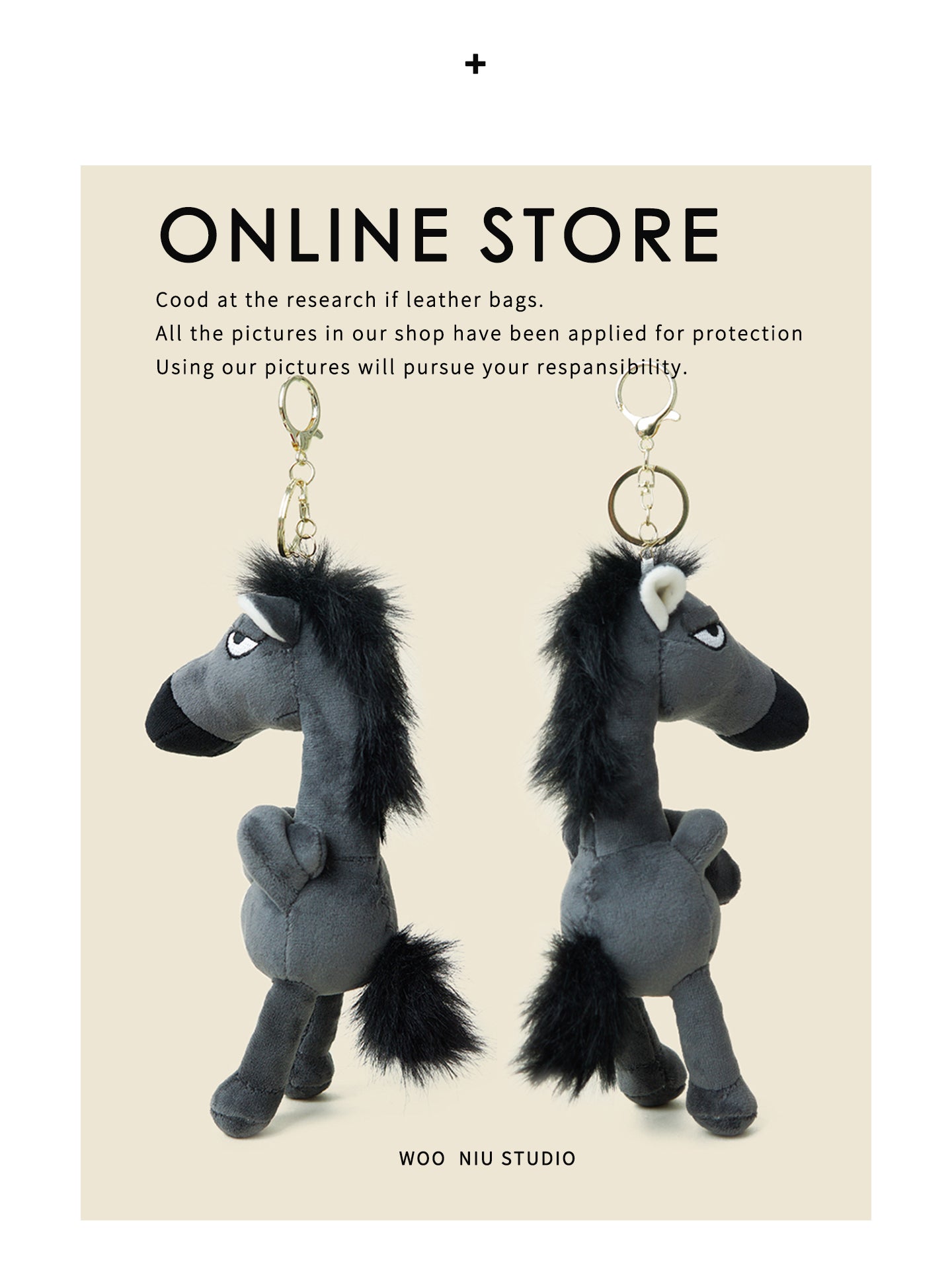 Sassy Abstract Horse Plush Charm - giftable hanging charm