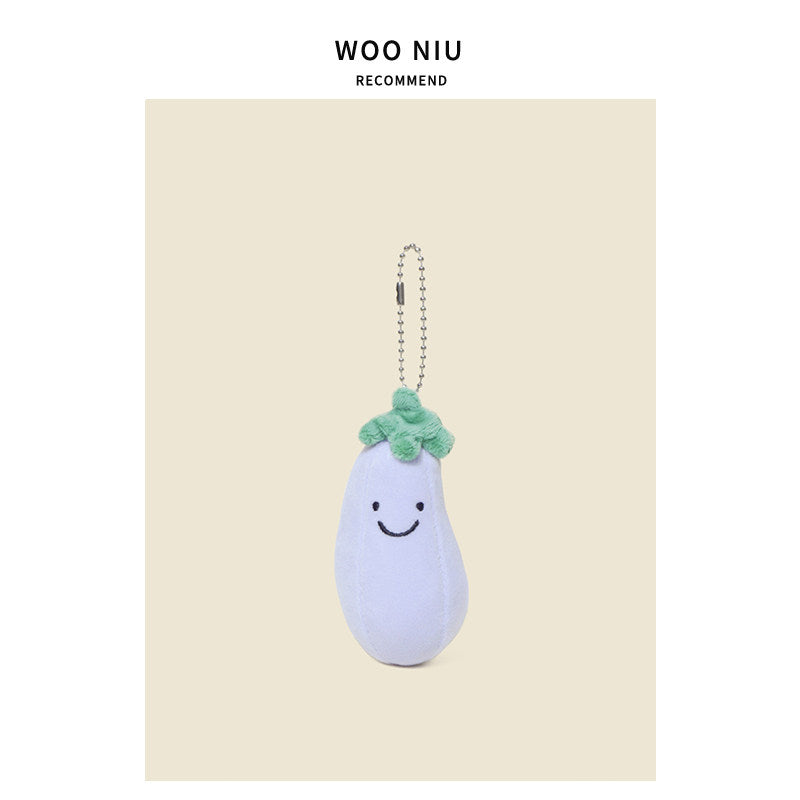 WOONIU Lively Eggplant Plush Charm - wooniu Plush Charm - cute bag charm plush keychain for backpack and purse