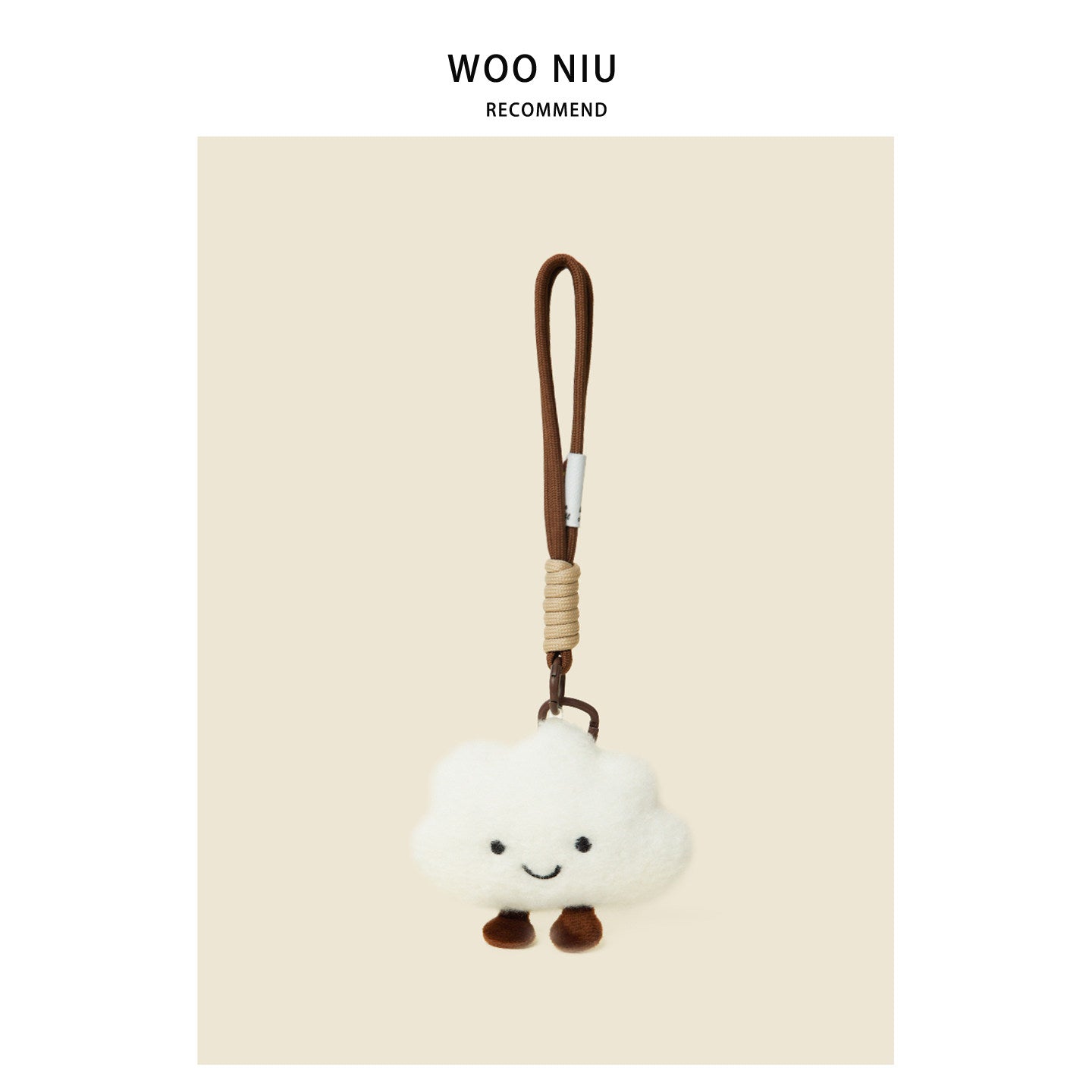 WOONIU Ultra Fluffy Little Cloud Charm - wooniu Plush Charm - cute bag charm plush keychain for backpack and purse