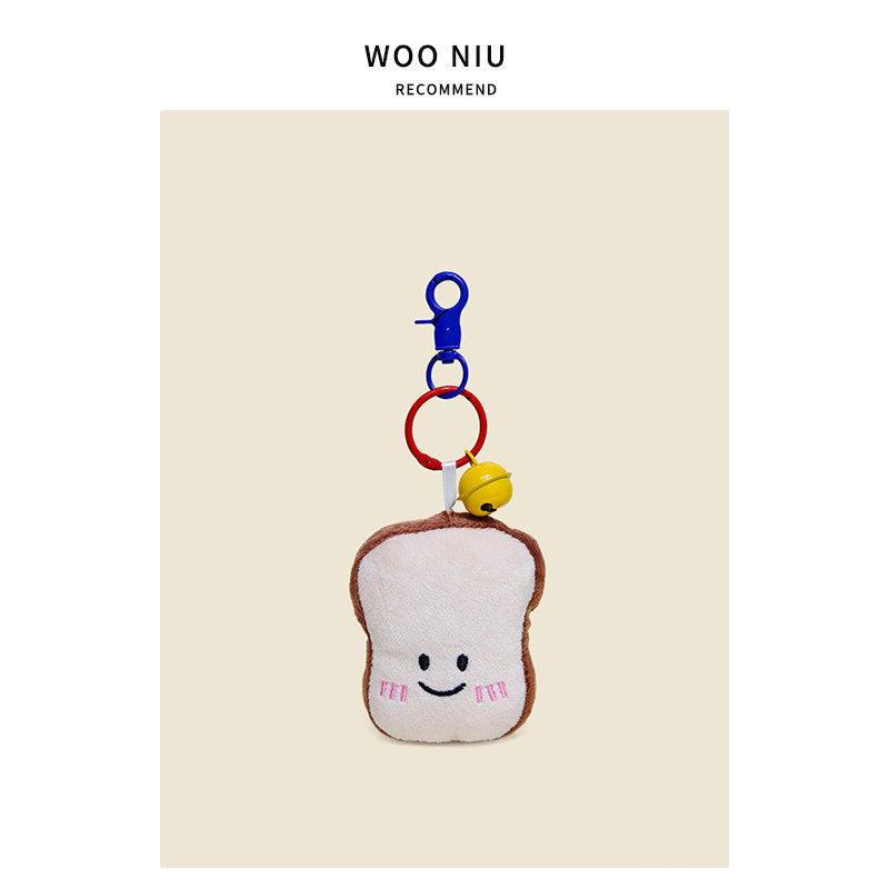 WOONIU Toast Bread Pendant, Fun Plush Toy, Cute Croissant Bag Charm, Couple's Keychain, Trendy - soft keychain accessory