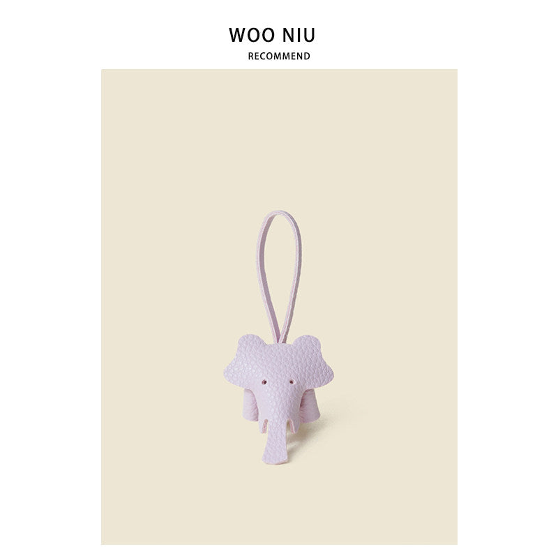 WOONIU Creative Leather Elephant Mini Charm - giftable hanging charm