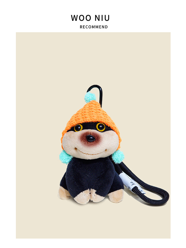 WOONIU Original Bee Puppy Bag Pendant For Women, Plush Toy Keychain, Backpack And Schoolbag Decoration, Small Doll - cute plush bag charm