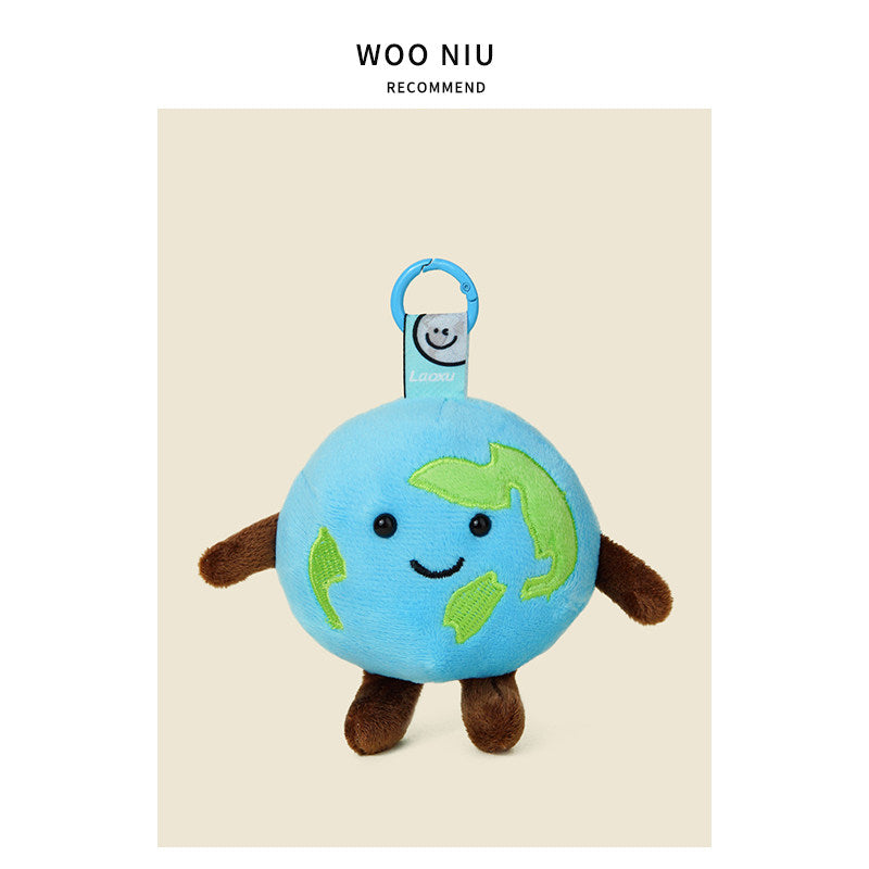 WOONIU Cute Little Earth Plush Charm - wooniu Plush Charm - cute bag charm plush keychain for backpack and purse