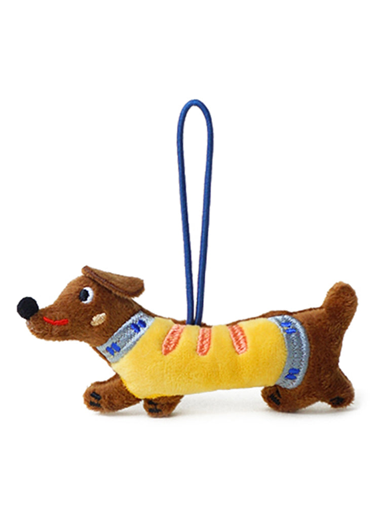 WOONIU Dachshund Puppy Plush Toy Bag Pendant Handmade Cartoon High-end Keychain Couple's Decoration2024New - cute plush bag charm