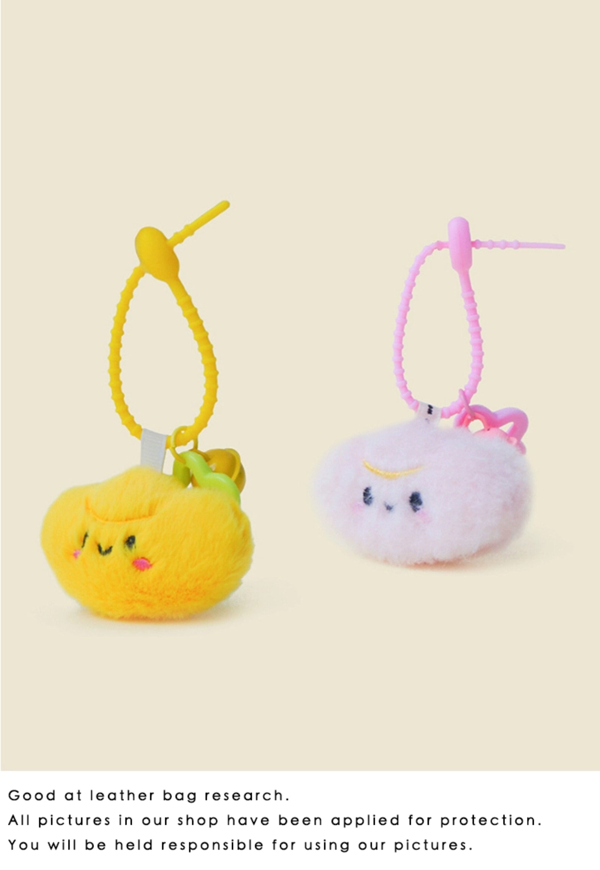 WOONIU Wealth From All Directions Plush Coin Pendant Bag Ornament Cute Bell Fortune Keychain Backpack Decoration - soft keychain accessory