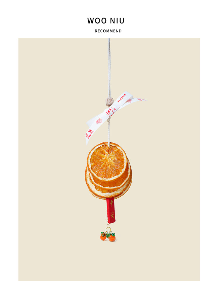 Auspicious Dried Orange Wall Pendant citrus hanging charm