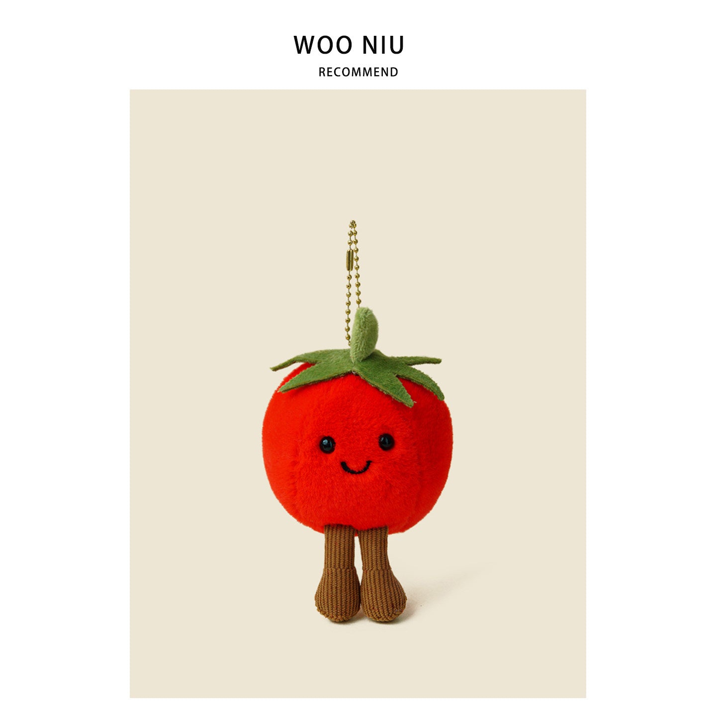 WOONIU Long Legged Tomato Plush Charm - wooniu Plush Charm - cute bag charm plush keychain for backpack and purse
