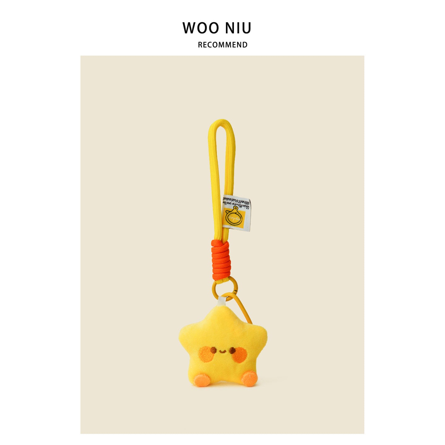 WOONIU Cute Star Plush Toy Pendant, Small Stuffed Car Keychain, Backpack Pendant, Couple's Backpack Decoration - whimsical bag accessory