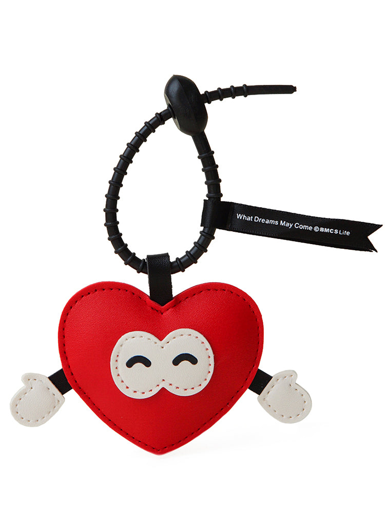 WOONIU Miu Style Puffy Heart Charm - wooniu Bag Charm - cute bag charm plush keychain for backpack and purse