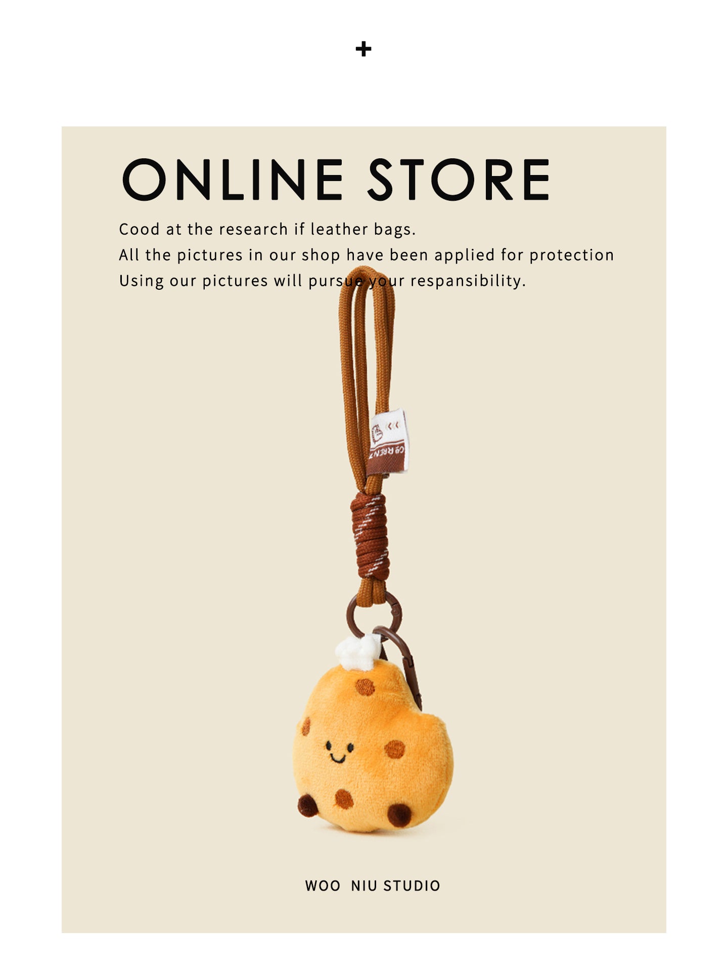 WOONIU Kawaii Plush Donut Charm - wooniu Plush Charm - cute bag charm plush keychain for backpack
