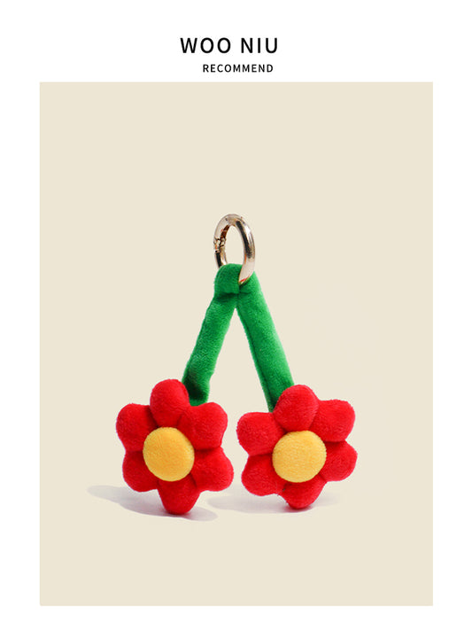 WOONIU Original Fresh Flower Plush Charm - wooniu Plush Charm - cute bag charm plush keychain for backpack and purse