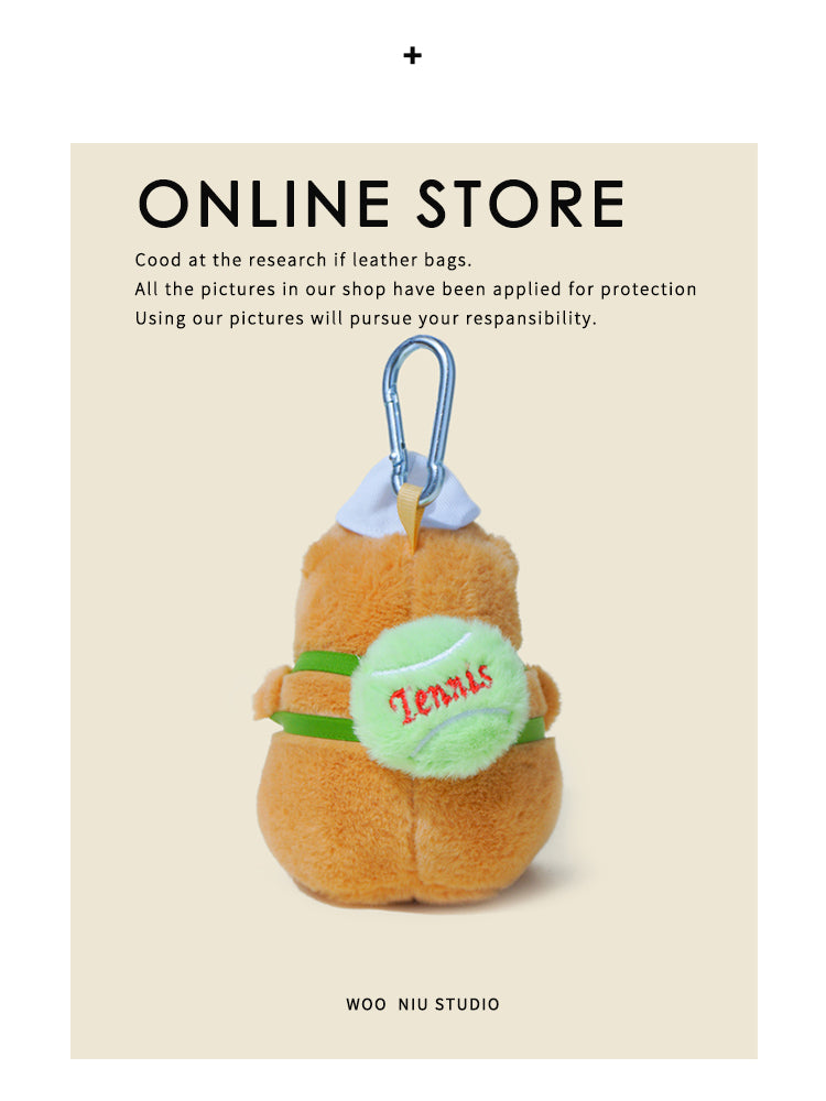 WOONIU Cute Plush Capybara Internet-famous Water Hamster Plush Toy Keychain Doll Backpack Couple Bag Pendant - giftable hanging charm