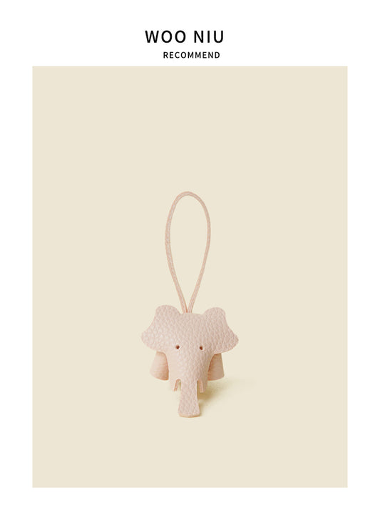WOONIU Creative Leather Elephant Mini Charm - cute plush bag charm