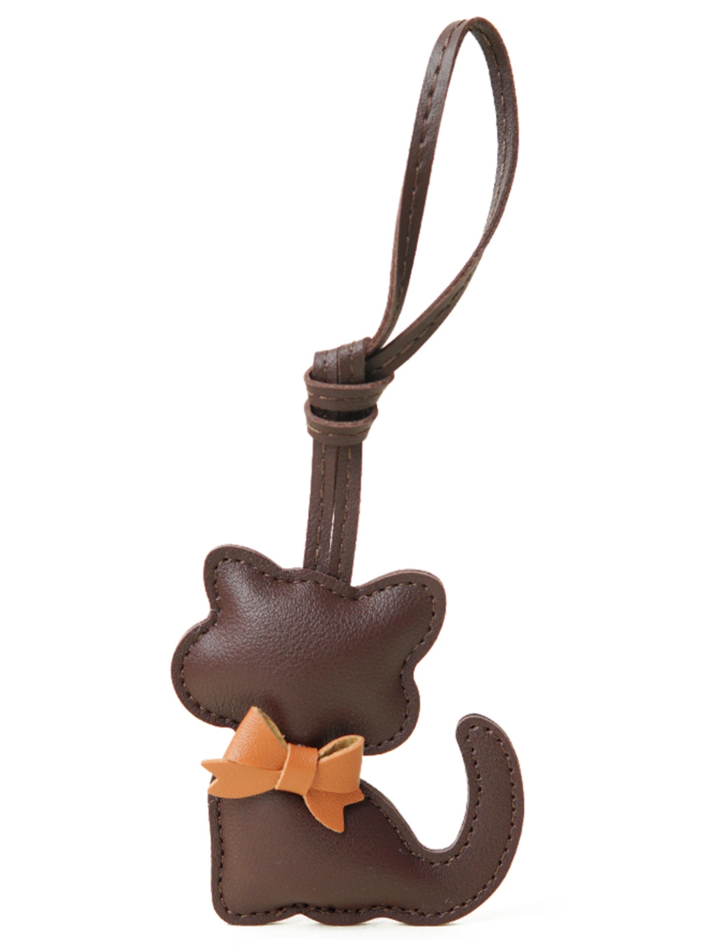 Bow Knot Kitty Leather Strap Pendant plush keychain lifestyle view