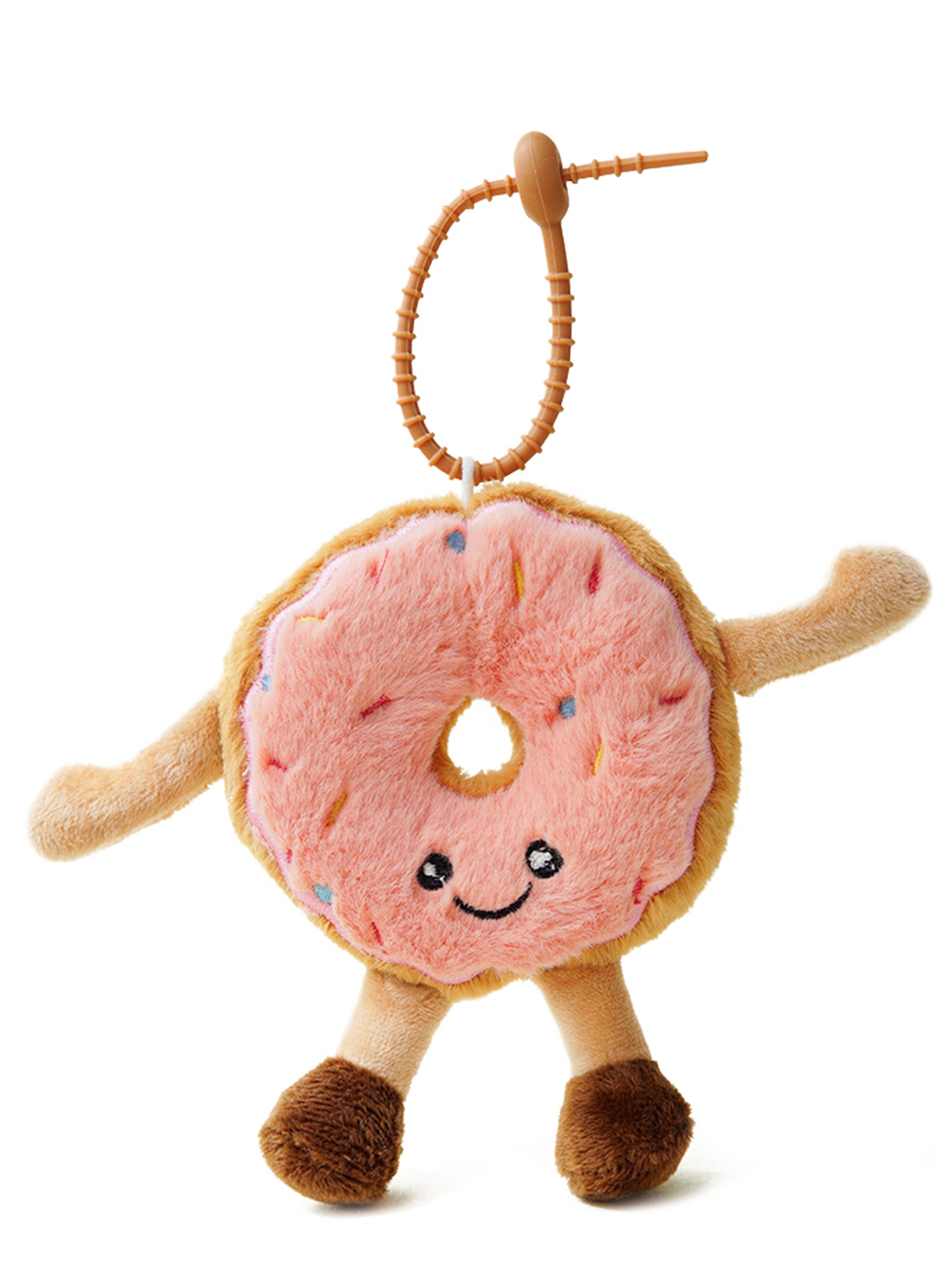 WOONIU Original Fun Pink Donut Plush Toy Bag Pendant Cute Stuffed Animal Backpack Decoration Keychain - cute plush bag charm