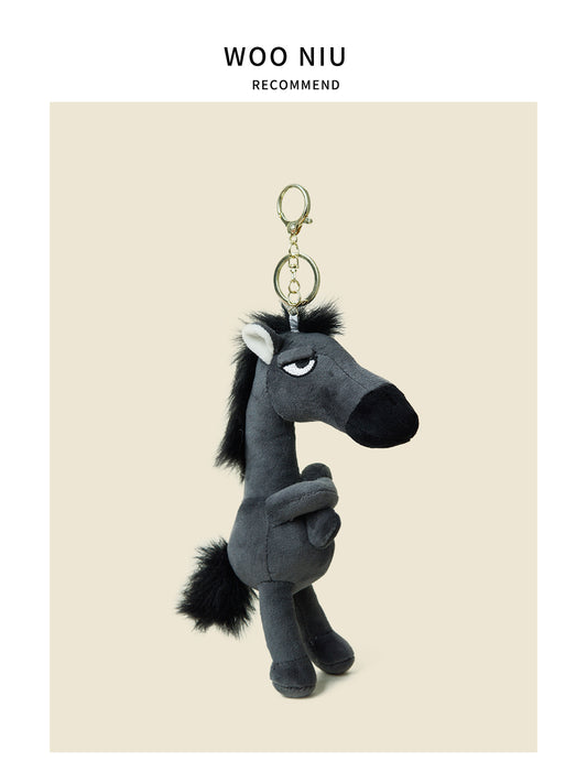 Sassy Abstract Horse Plush Charm - cute plush bag charm