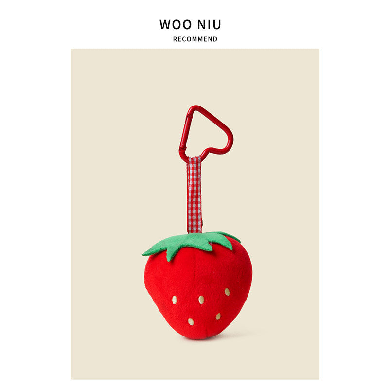 Sweet Strawberry And Grape Plush Charm - giftable hanging charm