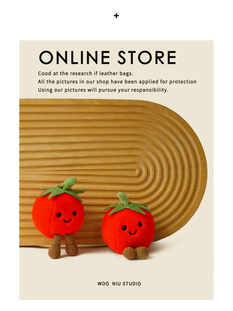 WOONIU Long Legged Tomato Plush Charm - wooniu Plush Charm - cute bag charm plush keychain for backpack and purse