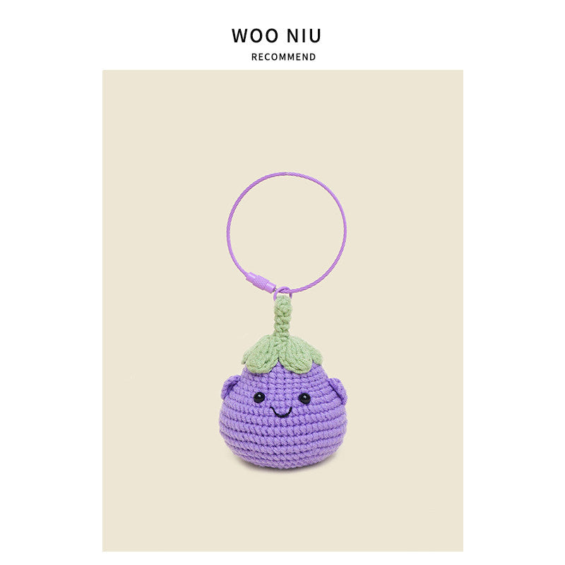 WOONIU Handwoven Broccoli Charm - wooniu Plush Charm - cute bag charm plush keychain for backpack and purse