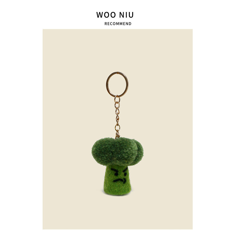WOONIU Creative Broccoli Charm, Fresh Green Niche Doll Keychain For Women, Exquisite And High End Bag Accessory, Trendy - giftable hanging charm