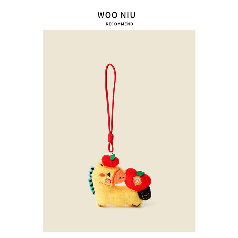 WOONIU Instantly Rich Cute Plush Bag Pendant For Girls, Zodiac Horse Doll, Backpack Decoration, Keychain - whimsical bag accessory