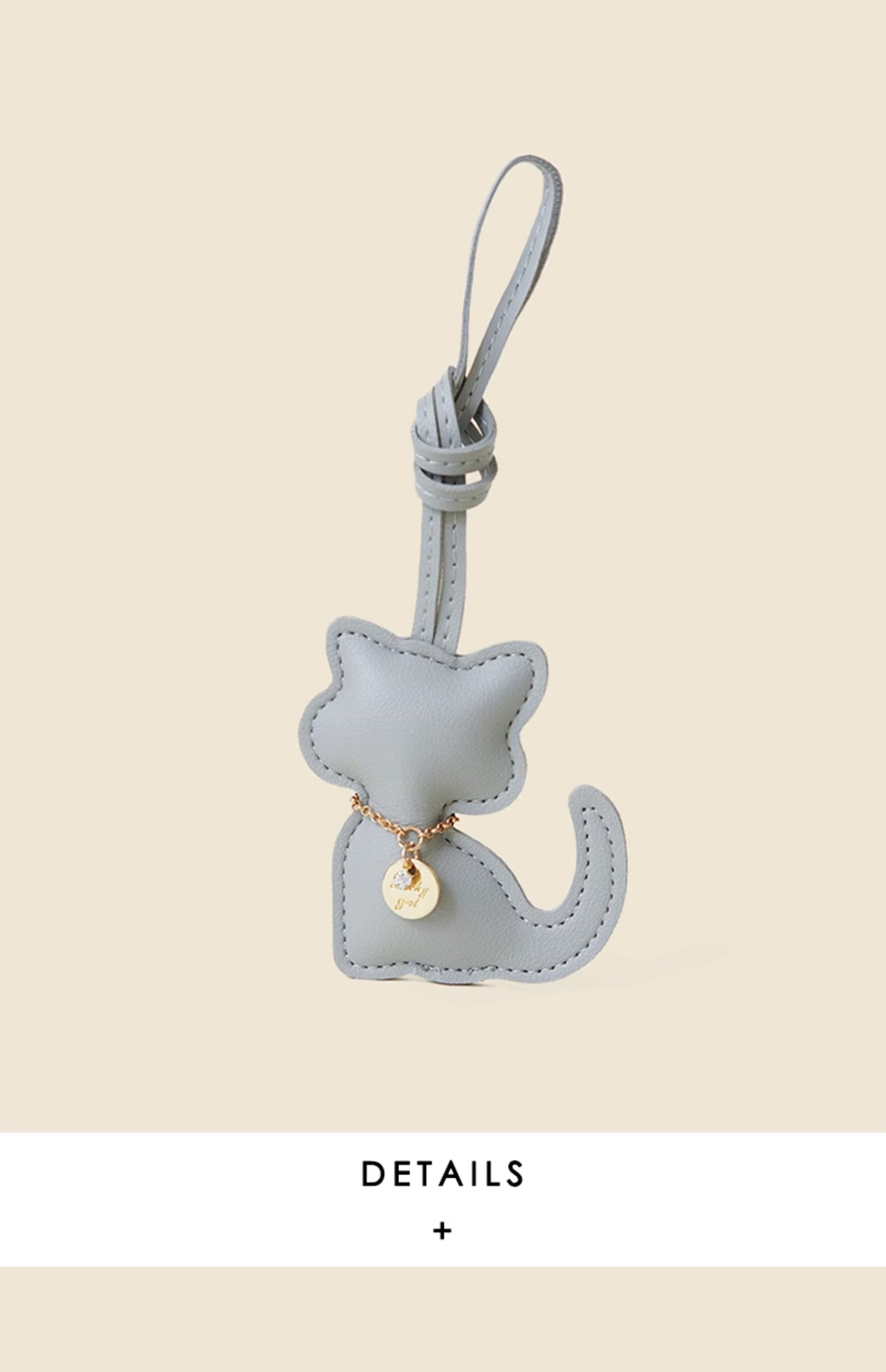 WOONIU Cute Squatting Kitten Bag Pendant Miu Keychain Pendant Is Simple And Cute, A Trendy Gift For Couples - giftable hanging charm