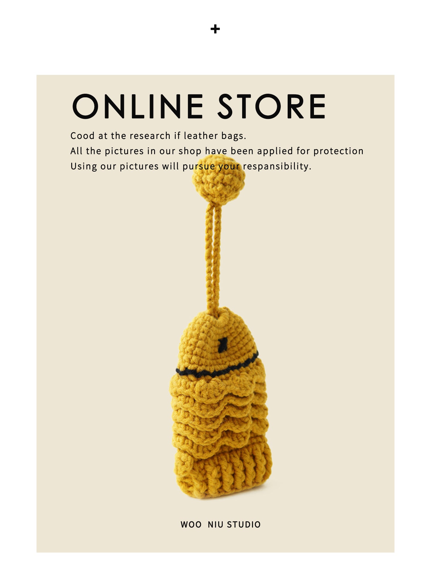 WOONIU Crochet House Key Case - wooniu Bag Charm - cute bag charm plush keychain for backpack and purse