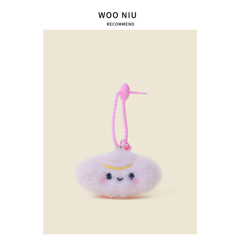 WOONIU Wealth From All Directions Plush Coin Pendant Bag Ornament Cute Bell Fortune Keychain Backpack Decoration - giftable hanging charm