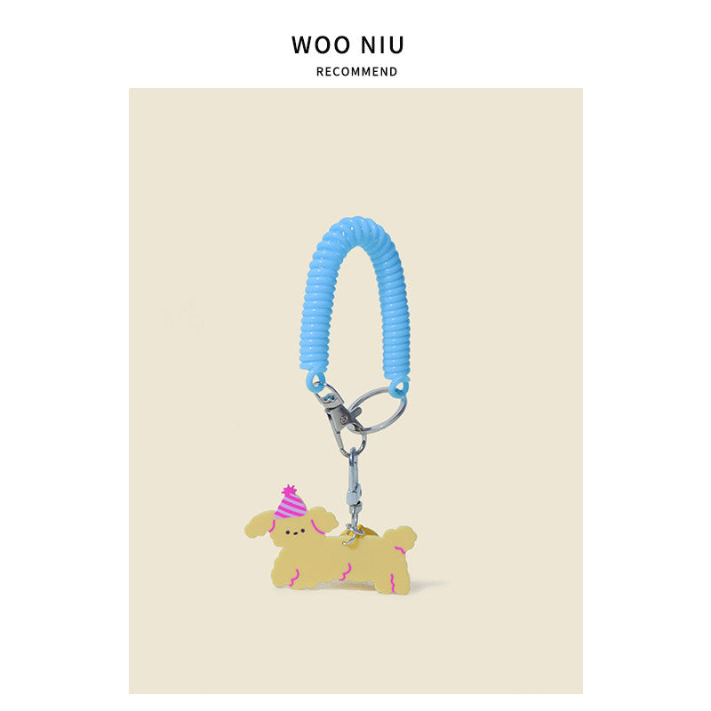 WOONIU Creative Acrylic Puppy Bag Charm - soft keychain accessory