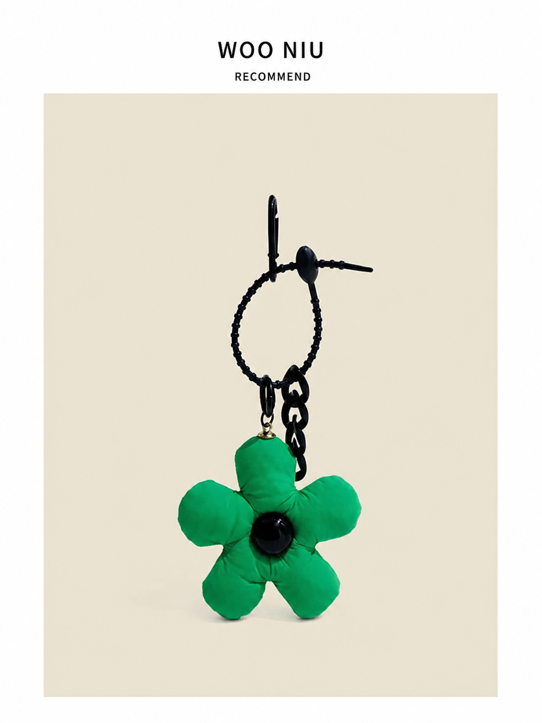WOONIU Fabric Flower Bag Charm - wooniu Fabric Charm - cute bag charm plush keychain for backpack and purse