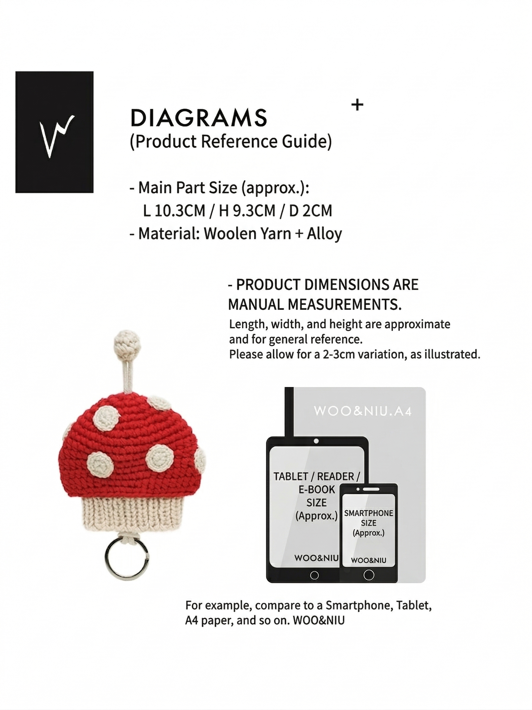 WOONIU Crochet Protective Key Case - wooniu Bag Charm - cute bag charm plush keychain for backpack and purse