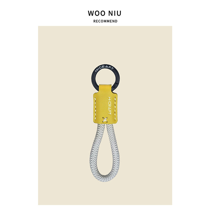 WOONIU Leather Keychain Lanyard - wooniu Leather Charm - cute bag charm plush keychain for backpack and purse