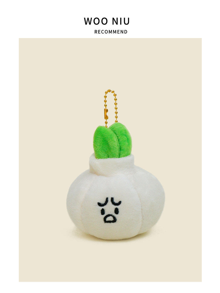 WOONIU Funny And Creative Garlic Head Plush Pendant Cute Doll Keychain For Women Exquisite Couple Pendant - cute plush bag charm