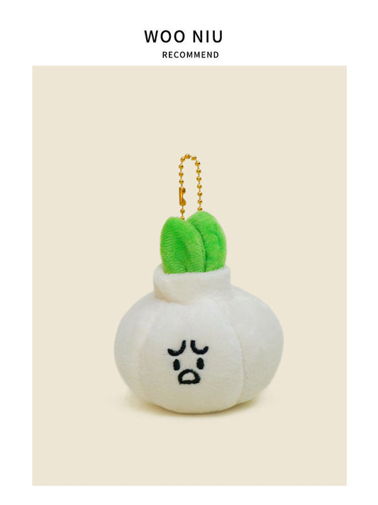WOONIU Funny And Creative Garlic Head Plush Pendant Cute Doll Keychain For Women Exquisite Couple Pendant - cute plush bag charm