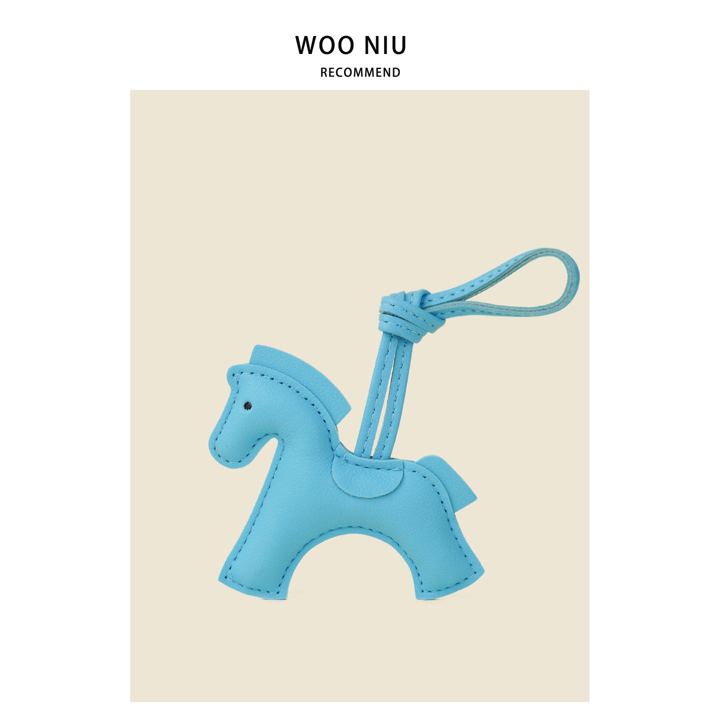 WOONIU Premium Puffy Pony Charm - wooniu Plush Charm - cute bag charm plush keychain for backpack and purse
