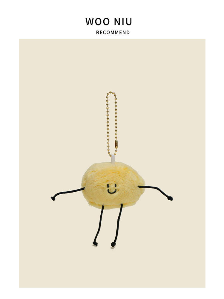 WOONIU Kawaii Plush Butter Man Charm - wooniu Plush Charm - cute bag charm plush keychain for backpack and purse