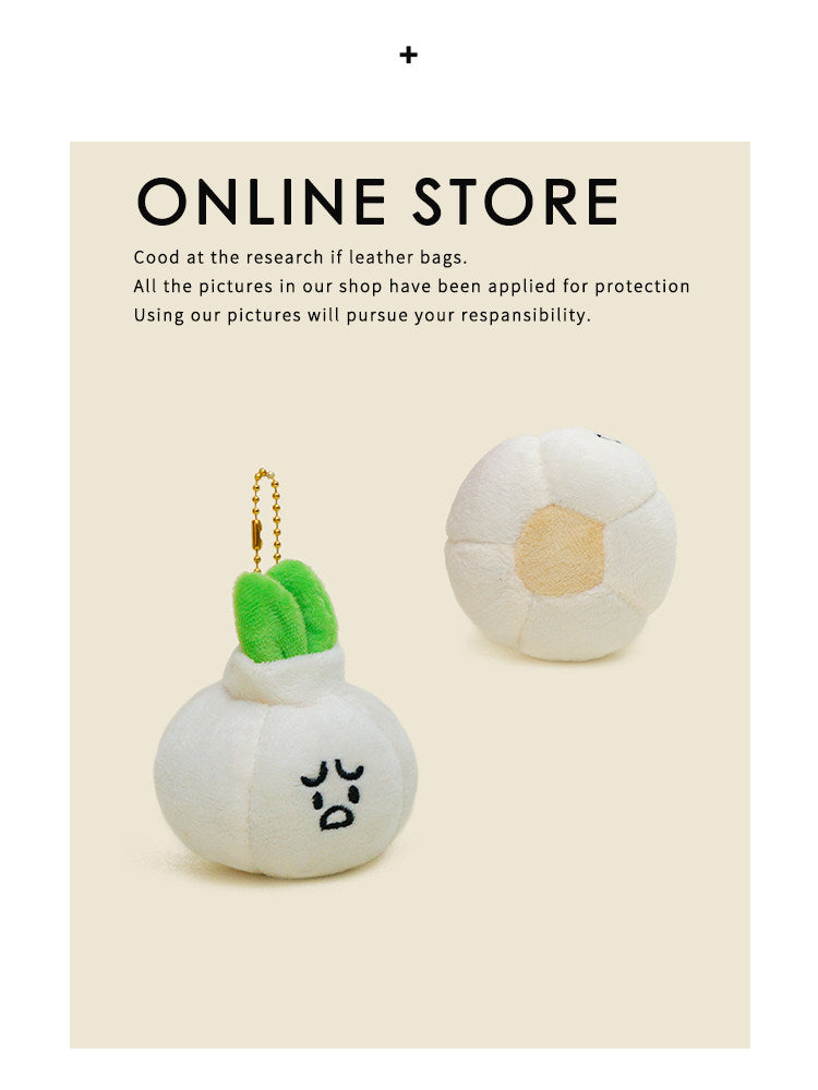 WOONIU Funny And Creative Garlic Head Plush Pendant Cute Doll Keychain For Women Exquisite Couple Pendant - giftable hanging charm