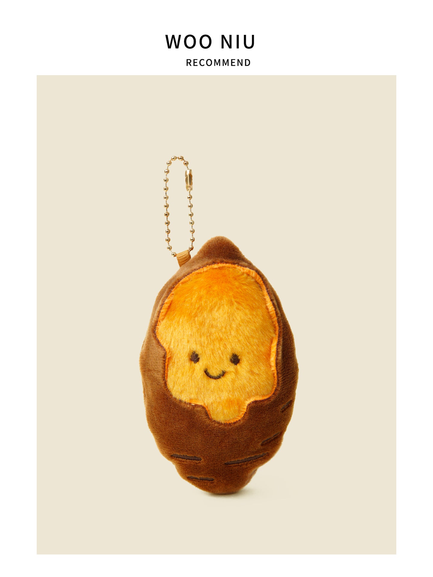 WOONIU Plush Winter Cartoon Sweet Potato Keychain Creative Cute Keyring For Women Exquisite Charm - cute plush bag charm