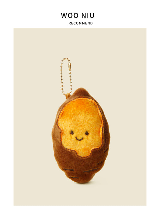 WOONIU Plush Winter Cartoon Sweet Potato Keychain Creative Cute Keyring For Women Exquisite Charm - cute plush bag charm