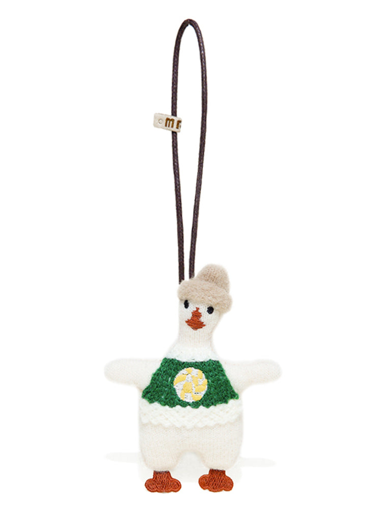 WOONIU Christmas Duck Plush Charm - wooniu Plush Charm - cute bag charm plush keychain for backpack and purse