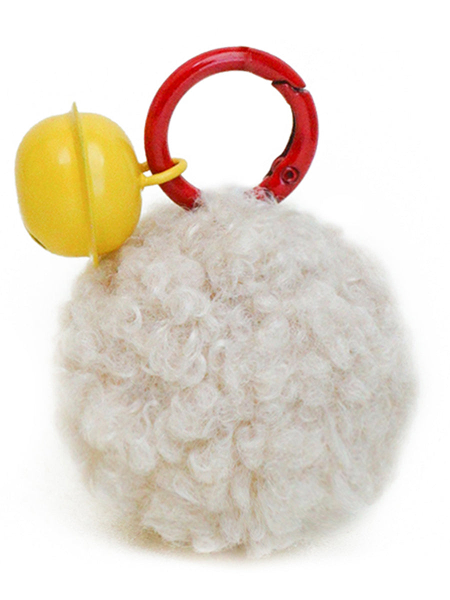 WOONIU Kawaii Pom Pom Bell Charm - wooniu Bag Charm - cute bag charm plush keychain for backpack and purse
