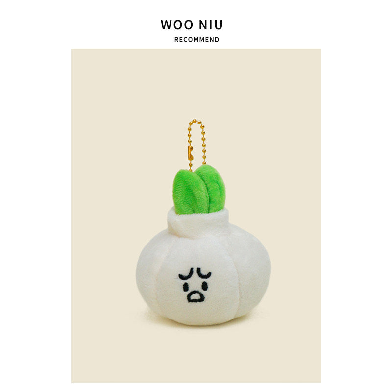 WOONIU Funny And Creative Garlic Head Plush Pendant Cute Doll Keychain For Women Exquisite Couple Pendant - soft keychain accessory