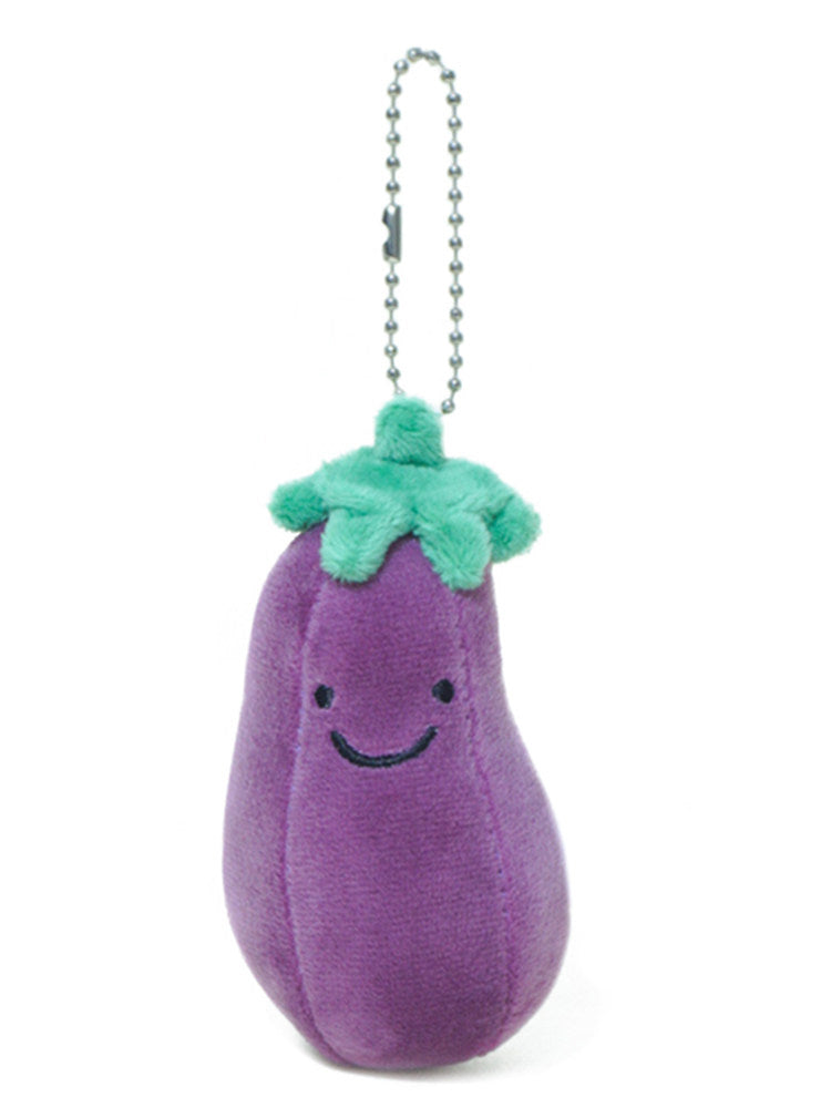 WOONIU Lively Eggplant Plush Charm - wooniu Plush Charm - cute bag charm plush keychain for backpack and purse