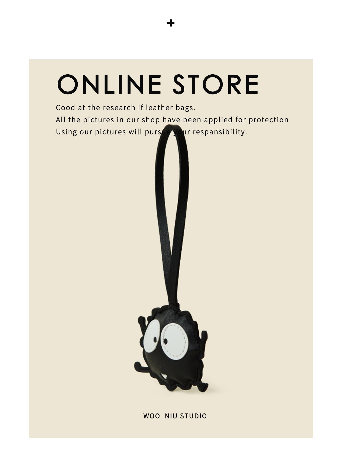 WOONIU Soot Sprite Fuzzy Plush Charm - wooniu Plush Charm - cute bag charm plush keychain for backpack and purse